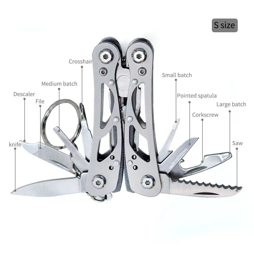 Outdoor Multitool Camping Stainless Steel Edc Folding Multifunction Tools Emergency Survival Knife Pliers Huangziqi