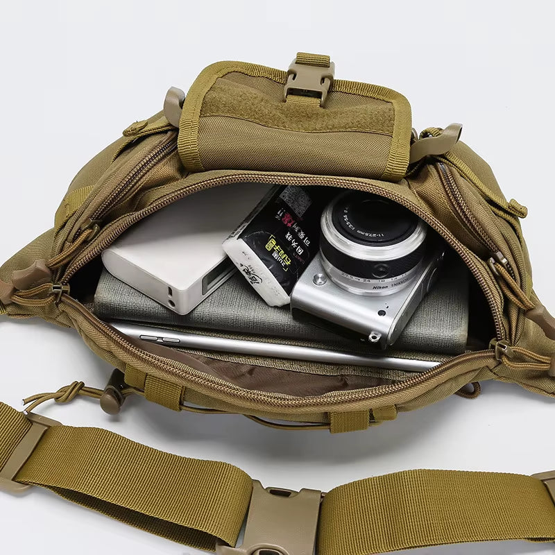 New Outdoor Waist Bag Men Tactical Waterproof Molle Camouflage Hunting Hiking Climbing Fishing Nylon Belt Pack Combat Chest Bags