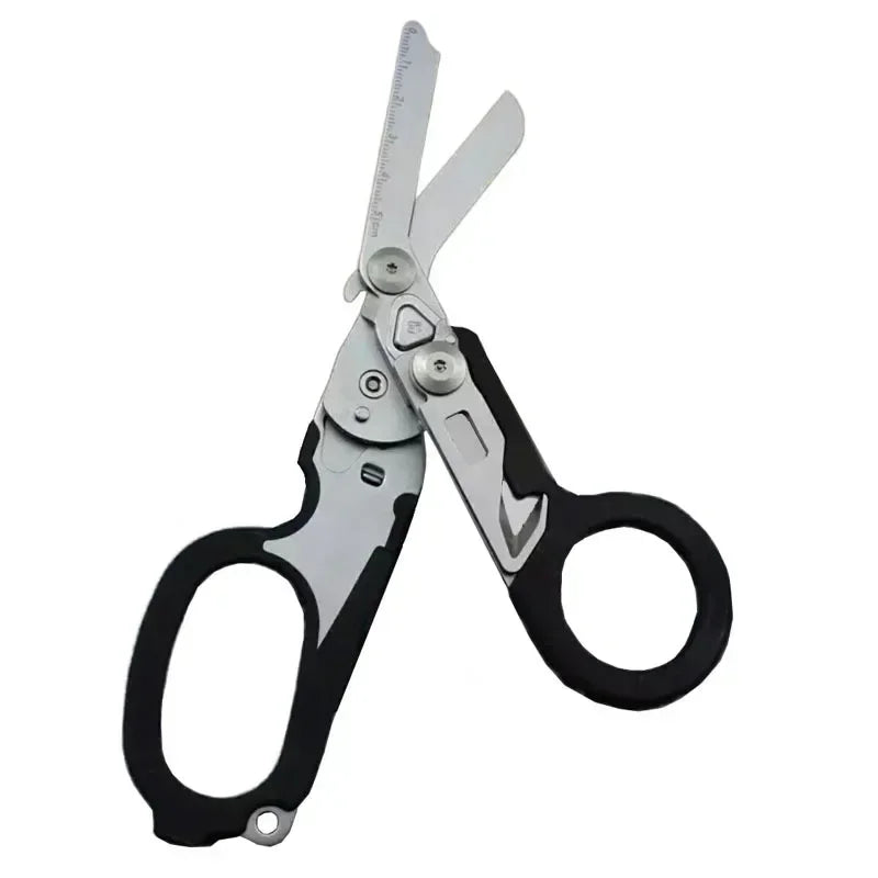 6 In1 Foldable Medical Emergency Response Scissor Shear First Aid Kit Scissors Tactical Plier Outdoor Survival EDC Tool Gear