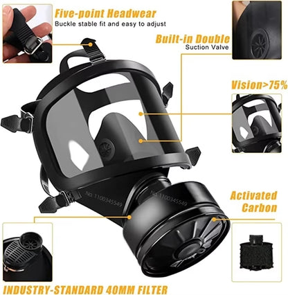 Chemical Respirator Filter Self-Priming Mask Nuclear Pollution Protection Full Face Gas Mask, MF14/87 Gas Mask