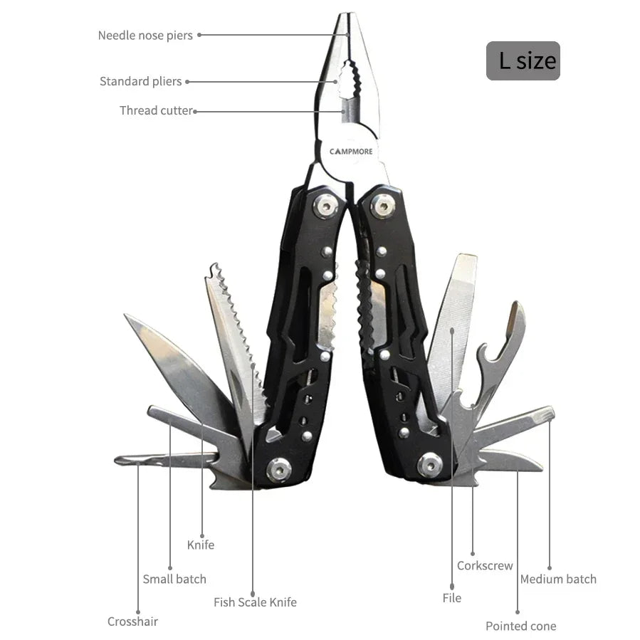 Outdoor Multitool Camping Stainless Steel Edc Folding Multifunction Tools Emergency Survival Knife Pliers Huangziqi